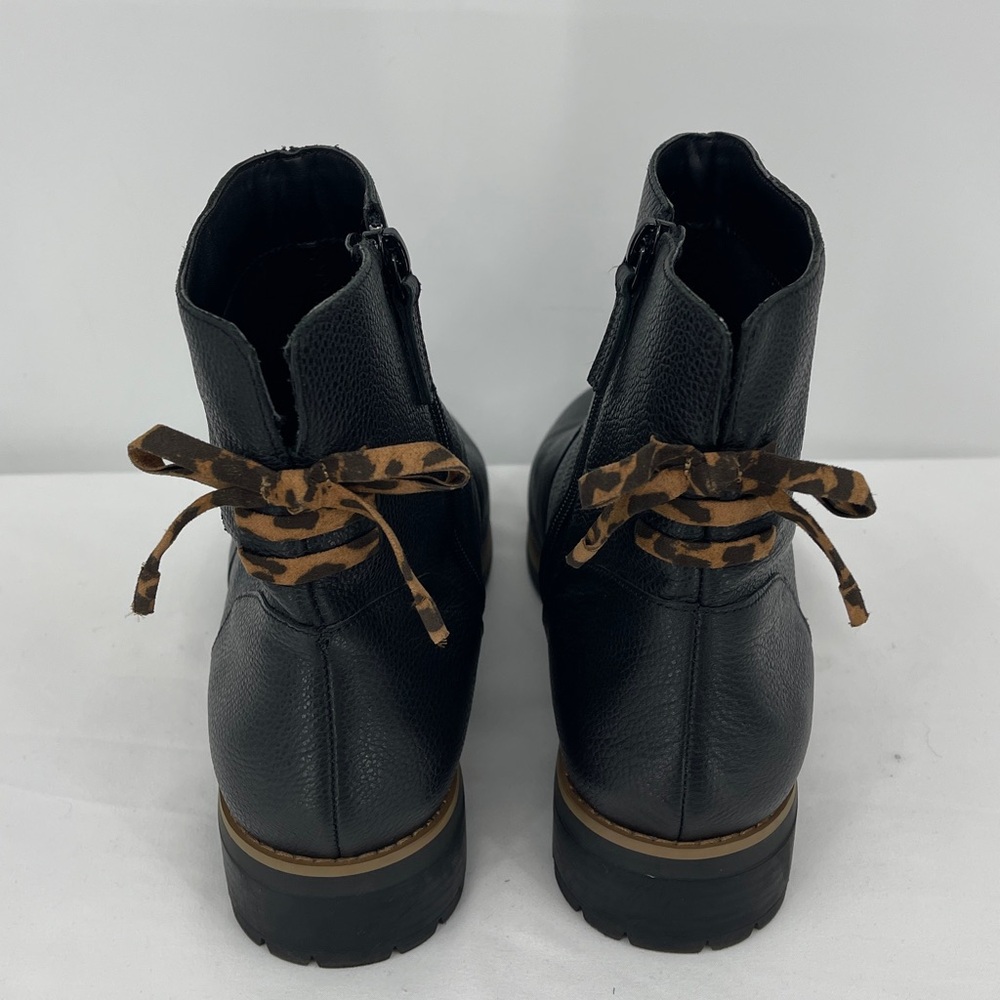 VIOLET & RED JORDYN Black Leather Ankle Boots WOMENS SIZE 11M SIDE ZIPPER - Picture 4 of 12